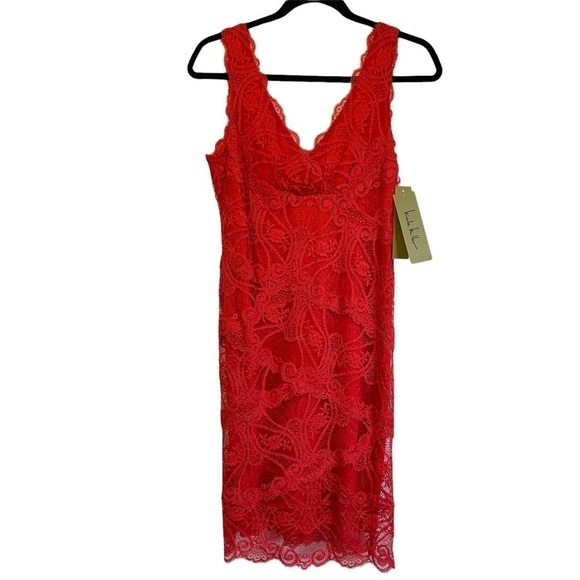 NEW Nicole Miller Embroidered Lace Bodycon Party Dress - Picture 4 of 14